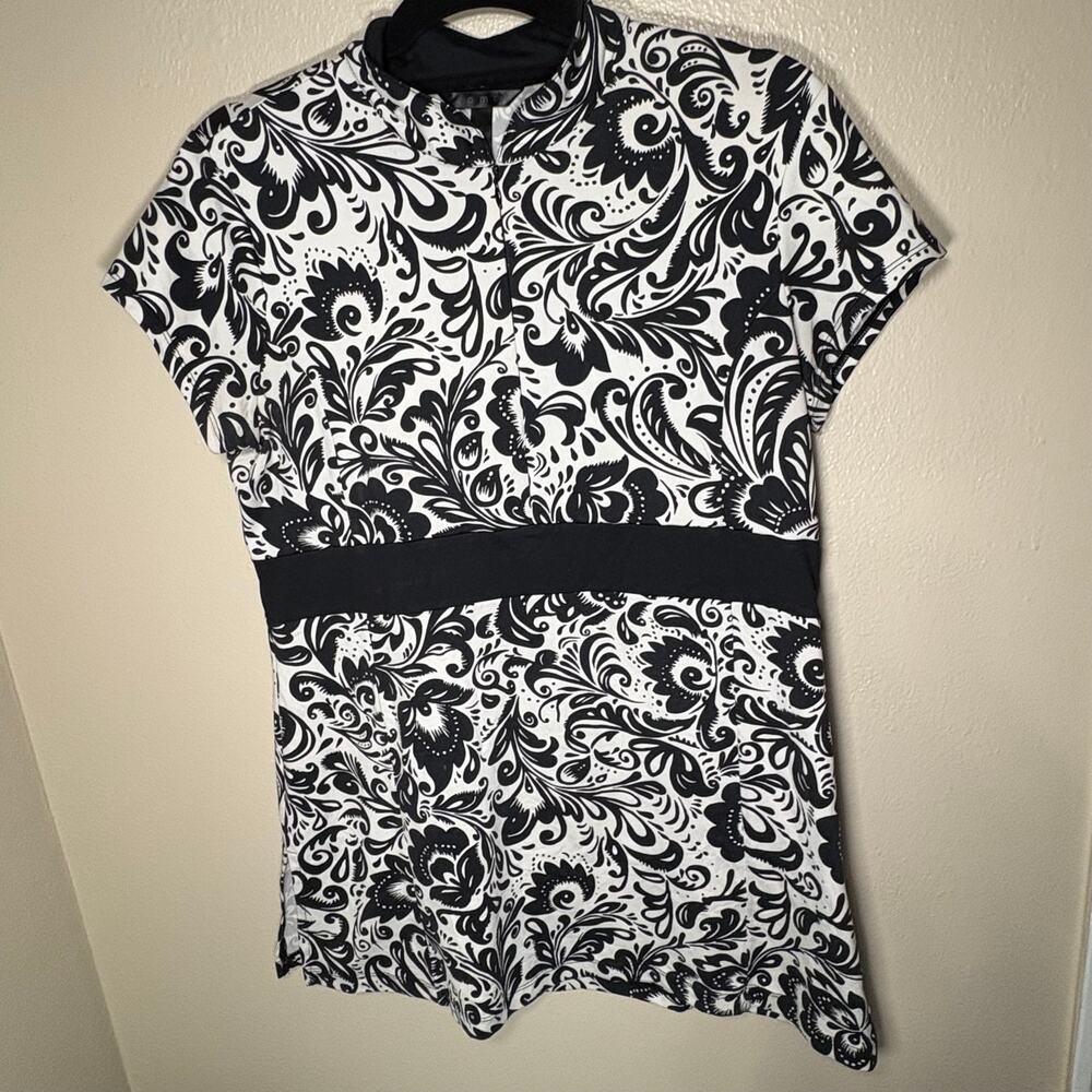Soma zip up top black white medium/large